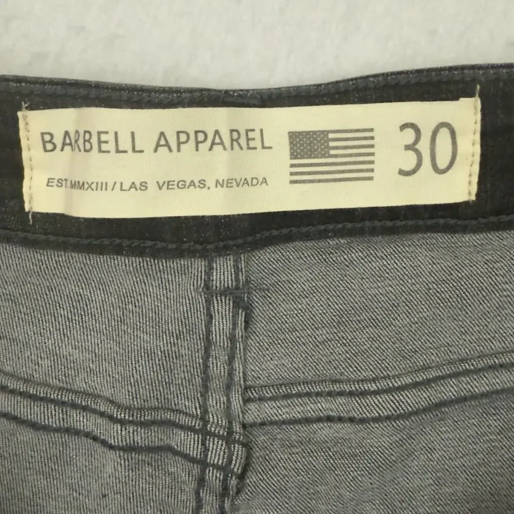 Barbell Apparel Jeans Mens 30 Black Athletic Fit Stretch Denim Pants